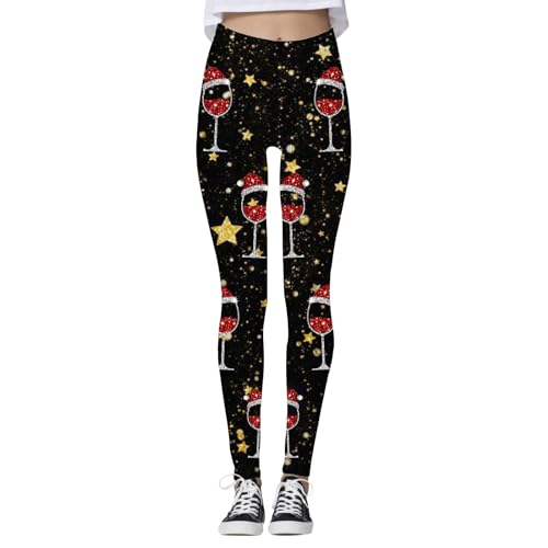 weihnachtshose, Weihnachtshose Damen Bunt Gefüttert Weihnachtsstrumpfhose - Strumpfhosen Sport Winterstrumpfhose Baumwolle Sportleggings Weihnachten Yoga Schlank Reithose Thermo Stretch Gefütterte Leg von Jabidoos