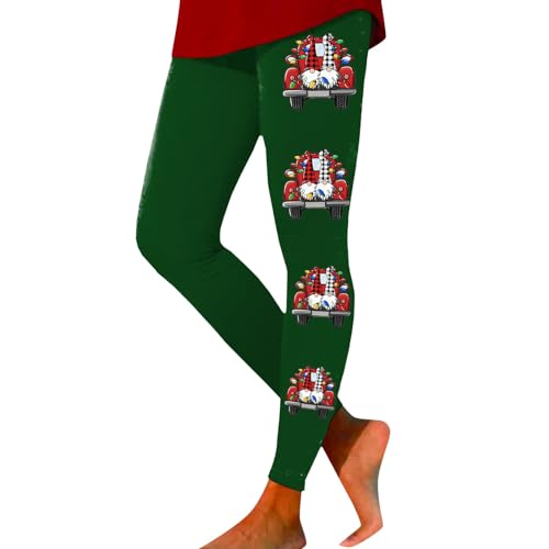 weihnachtshose, Weihnachtsstrumpfhose Damen Thermo Gefüttert Weihnachtshose - Jogginghose Yoga Leggings Baumwolle Yogahosen Strumpfhosen Blickdicht Weihnachten Radlerhosen Weihnachtsmann Print Trekkin von Jabidoos