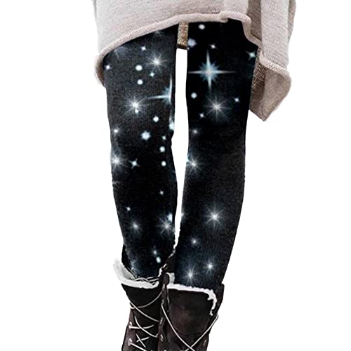 weihnachtshose herren, Weihnachtsleggings Damen Baumwolle Fleece Leggings Weihnachten - Yogahosen Warme Weihnachtshose Christmas Thermoleggings Gym Gemustert Ringel-Leggings Wichtel Weihnachts-Elf Mot von Jabidoos