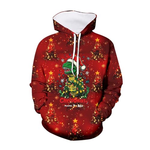 weihnachtskleidung herren, Weihnachtshoodie Männlich Hässlich Komfortabel Hoodie Weihnachten Herren - Weihnachtspullover Lässige Sweatshirts Oversized Kapuzenpulli Weihnachtskleidung Warm Lustig Pullo von Jabidoos