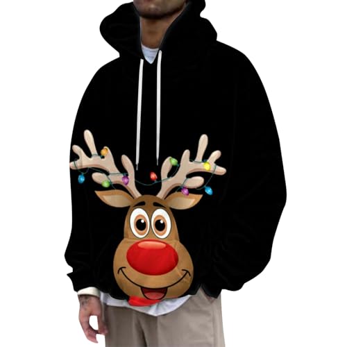 weihnachtspulli, Christmas Hoodie Herren Ugly Komfortabel Weihnachten - Weihnachtspulli Mode Weihnachtspullover Langarm Weihnachtspullis Warm Kapuzenpulli Lässige Cooler Weihnachtsmann Pullover Mit We von Jabidoos