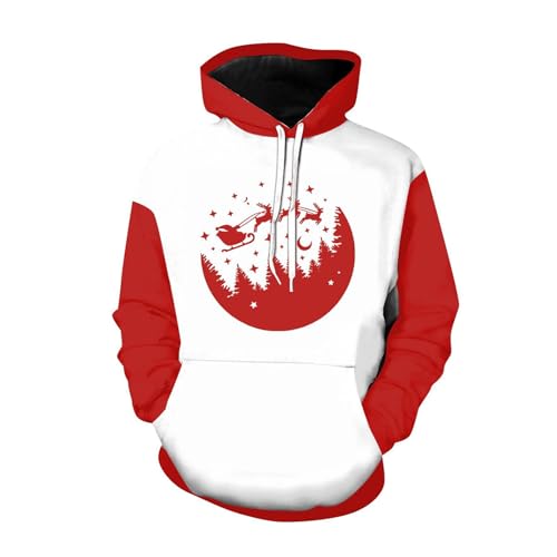 weihnachtspulli herren, Weihnachts Hoodie Männlich Komfortabel Oversized Weihnachtshoodie - Sweatshirts Casual Kapuzenpulli Langarm Weihnachtspulli Ugly Pulli Winter Fit Sweater Unisex Lustige Rentier von Jabidoos