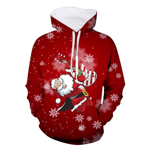 weihnachtspulli lustig, Christmas Hoodie Herren Lustig Warm Weihnachtshoodie - Sweatshirts Casual Weihnachtskleidung Lose Hoodies Langarm Kapuzenpulli Ugly Fit Sweater Unisex Weihnachtspulli Lustige R von Jabidoos