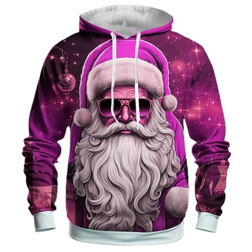 weihnachtspulli lustig, Hoodie Weihnachten Herren Lustig Mode Weihnachts - Kapuzenshirt Hässlich Kapuzenpulli Lässige Hoodies Komfortabel Weihnachtspullis 3d Druck Cooler Weihnachtsmann Pullover Mit W von Jabidoos