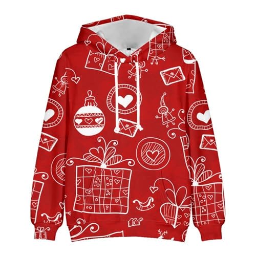 weihnachtspullover, Hoodie Weihnachten Herren Langarm Winter Weihnachtshoodie - Kapuzenpulli Warm Weihnachtskleidung Lose Kapuzenshirt 3d Druck Pulli Oversized Lustig Christmas Kapuzenpullover Mit Tas von Jabidoos