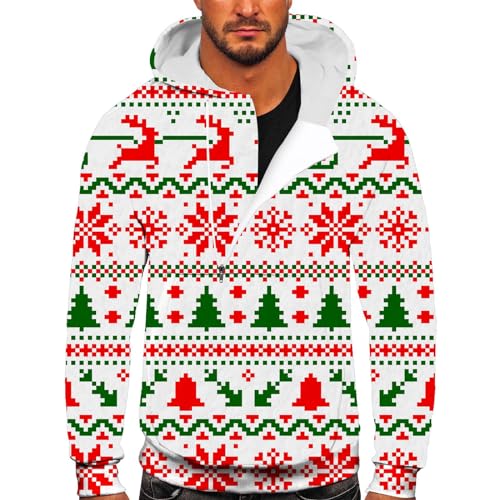 weihnachtspullover, Weihnachts Hoodie Herren Warm Lustig Weihnachtshoodie - Weihnachtskleidung Komfortabel Kapuzenshirt Oversized Weihnachtspullover Ugly Kapuzenpulli Winter 3d Druck Christmas Kapuzen von Jabidoos