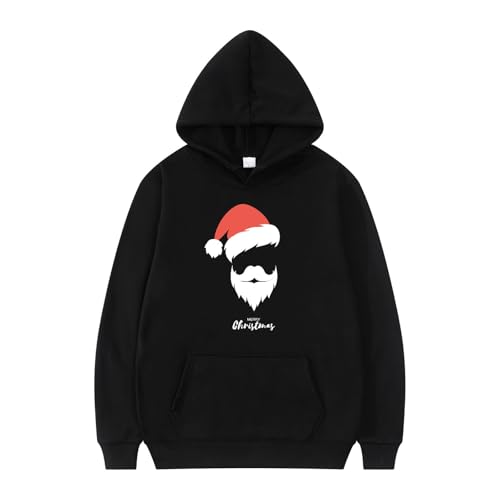 weihnachtspullover große größen, Weihnachtshoodie Männlich Lustig Winter Weihnachts Hoodie - Pulli Mit Taschen Kapuzenpulli Hässlich Kapuzenshirt Lose Weihnachtspullover Oversized Pullover Weihnachten von Jabidoos