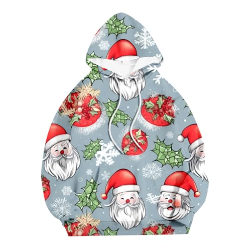 weihnachtspullover herren, Christmas Hoodie Herren Hässlich Oversized Weihnachts - Kapuzenpulli Rundhals Kapuzenshirt Komfortabel Weihnachtspullis Langarm Weihnachtspullover Lose Casual Weihnachtspull von Jabidoos