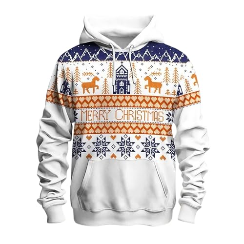 weihnachtspullover herren lustig, Weihnachts Hoodie Herren Lose Hässlich Christmas - Weihnachtspullis Lässige Pulli Langarm Hoodies Sweatshirts Rundhals Lustig Pullover Weihnachten Mit 3d Lustige Weih von Jabidoos