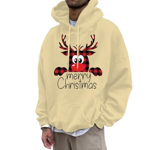 weihnachtspullover herren lustig, Weihnachtshoodie Männlich Lustig Lose Christmas Hoodie - Weihnachtskleidung Langarm Weihnachtspullover Casual Weihnachtspullis Warm Kapuzenshirt Weihnachtspulli X-Mas von Jabidoos