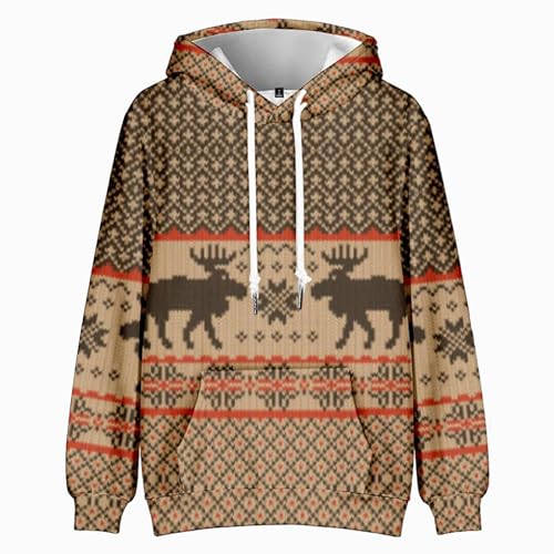 weihnachtspullover lustig, Weihnachts Hoodie Herren Hässlich Ugly Christmas - Kapuzenpulli Lustig Kapuzenshirt Winter Weihnachtspulli Casual Hoodies Oversized Funky Unisex Kapuzenpullover Sweatshirt M von Jabidoos