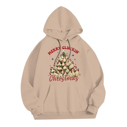 weihnachtspullover lustig, Weihnachts Hoodie Herren Mode Komfortabel Christmas - Weihnachtskleidung Hässlich Weihnachtspulli Warm Hoodies Rundhals Pulli Oversized Unisex 3d Druck Kapuzenpullover Langa von Jabidoos