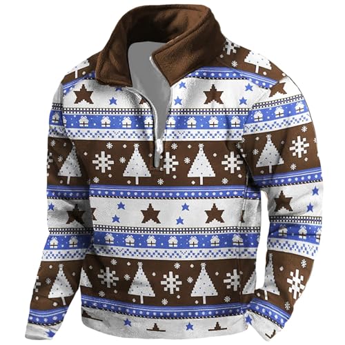 weihnachtspullover lustig, Weihnachtshoodie Männlich Warm Ugly Christmas Hoodie - Weihnachtspulli Lose Weihnachtskleidung Casual Pulli Winter Sweatshirts Mit Taschen Kapuze Kordelzug Hoodies Sweatshir von Jabidoos