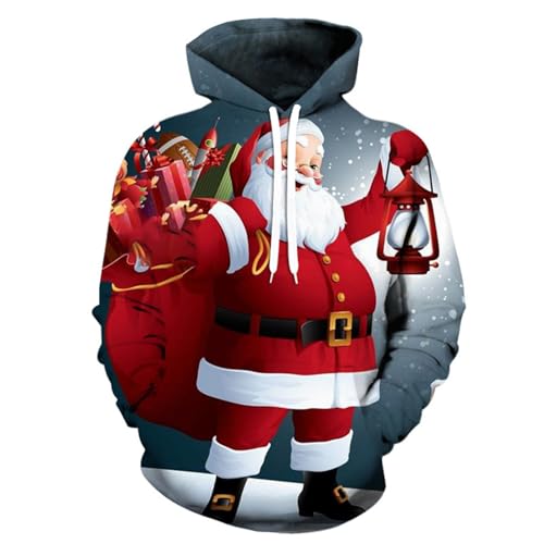 weihnachtspullover männer, Weihnachtshoodie Männlich Winter Mode Christmas Hoodie - Weihnachtskleidung Hässlich Pulli Casual Kapuzenshirt Mit Taschen Weihnachtspullis Merry Weihnachtspullover Weihnach von Jabidoos