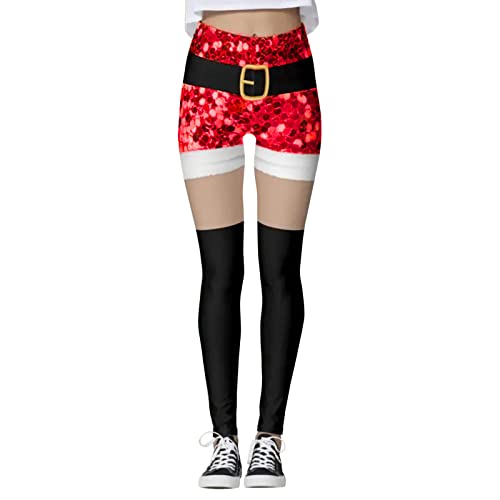 weihnachtsstrumpfhose, Weihnachtsleggings Damen Baumwolle Bunt Weihnachtshose - Wollstrumpfhose Tights Strumpfhose Fitness Baumwollstrumpfhose Gym Yogahosen Fleece Winter Weihnachten Radlerhosen Weihn von Jabidoos