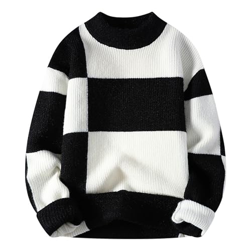 winter pullover herren warm, Pulli Herren Winter Warm Strickpullover - Sweatshirts Strick Fleecepullover Elegant Pullover Winterpullover Mit Rundhalsausschnitt Feinstrick Sweater Männer Basic Warmer S von Jabidoos