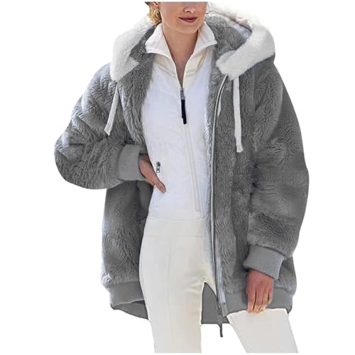 winterjacke damen lang warm gefüttert, Mantel Damen Lang Gefüttert Winterjacke - Sweatjacke Übergangsjacke Outdoor Wintermantel Mädchen Steppmantel Puffer Mit Fellkapuze, Warme Steppjacke, Jacke In Da von Jabidoos