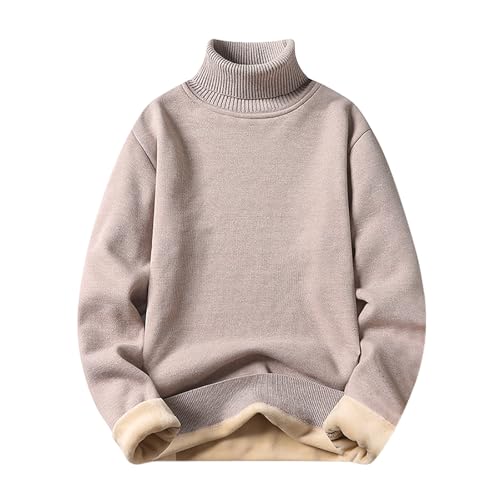 winterpullover herren, Pulli Herren Winter Warm Sweater - Sweatshirts Norweger Longsleeve Winterpullover Fleece Pullover Oversize Strickpullover Grobstrick Cardigan Lässig Schalkragen Langarm Knopflei von Jabidoos