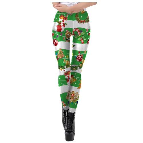 wollstrumpfhose damen, Weihnachtsleggings Damen Gefüttert Fleece Weihnachtsstrumpfhose - Strumpfhose Strumpfhosen Weihnachtsmotiv Sportleggings Baumwolle Thermo Leggings Weihnachtsleggins Thermoleggin von Jabidoos