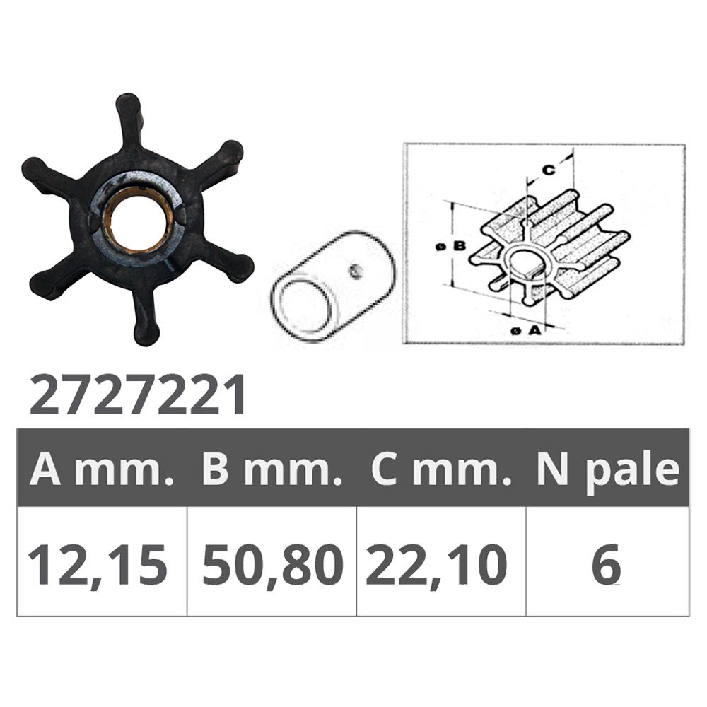 Jabsco 653-0001 Original Impeller Silber 12.15 x 50.8 x 22.1 mm Jabsco 653-0001 Original Impeller Silber 12.15 x 50.8 x 22.1 mm von Jabsco