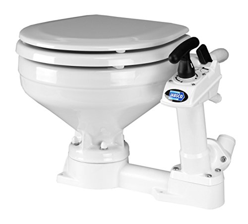 Jabsco Twist 'n' Lock Manueller Kopf Boot-Toilette, 29090-3000, weiß, 16" D x 17-3/4" W x 13-1/2" H von Jabsco