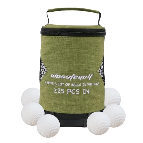 Jacekee Golfballtasche,Golfballtasche Sack | Golfball-Zylindertasche mit großem Fassungsvermögen und Reißverschluss | Leichter Golfsack, multifunktionale, tragbare, leicht zugängliche von Jacekee