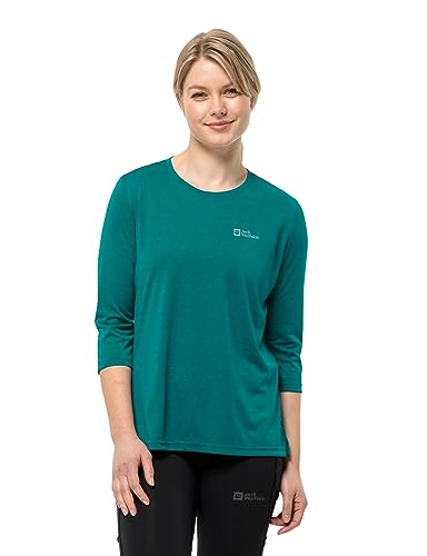 Jack Wolfskin Damen CROSSTRAIL 3/4 T W Wander-Shirt, Petrol, Small von Jack Wolfskin