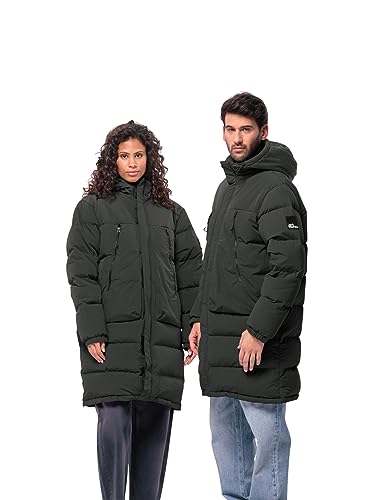 Jack Wolfskin Unisex DELLBRUECK Long JKT Daunenjacke, Granite Black, XXL von Jack Wolfskin