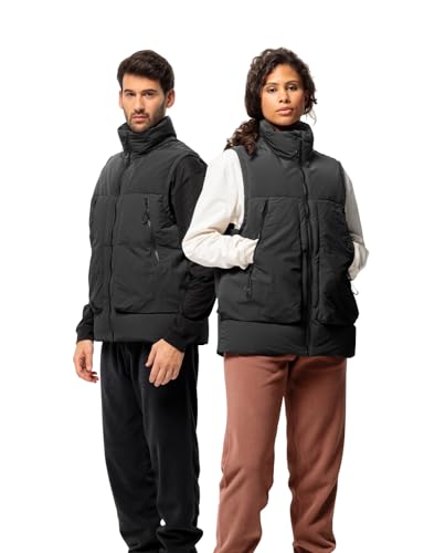 Jack Wolfskin Unisex DELLBRUECK Vest Daunenweste, Granite Black, XL von Jack Wolfskin