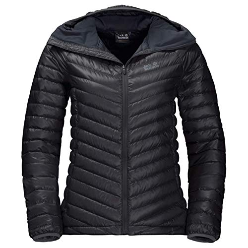 Jack Wolfskin Damen ATMOSPHERE JKT W winddichte Daunenjacke, Black, XL von Jack Wolfskin