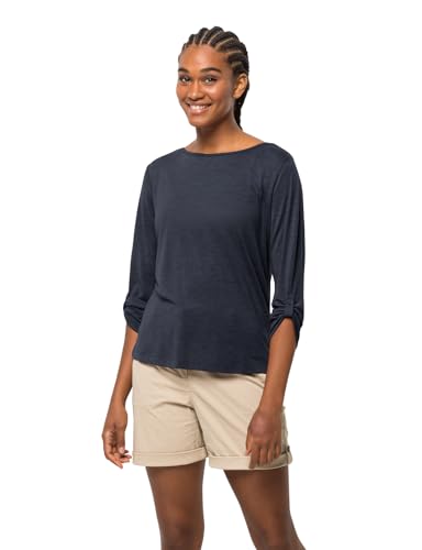 Jack Wolfskin Damen Coral Coast 3/4 T W T-Shirt, Night Blue, S von Jack Wolfskin