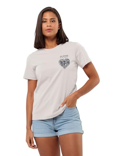 Jack Wolfskin Damen Discover Heart T W T-Shirt, sea Shell, Small von Jack Wolfskin