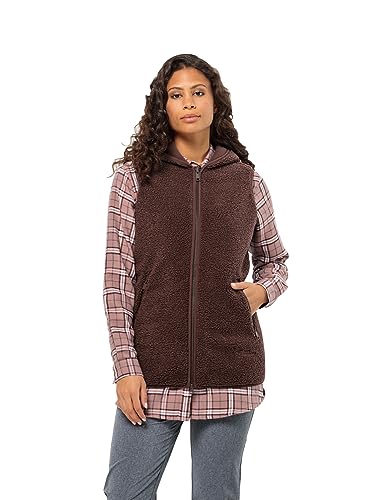 Jack Wolfskin Damen HIGH CURL Long Vest W Fleece-Weste, Boysenberry, L von Jack Wolfskin