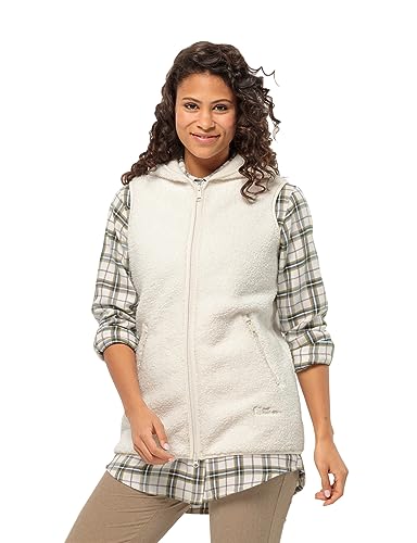 Jack Wolfskin Damen HIGH CURL Long Vest W Fleece-Weste, Cotton White, XL von Jack Wolfskin