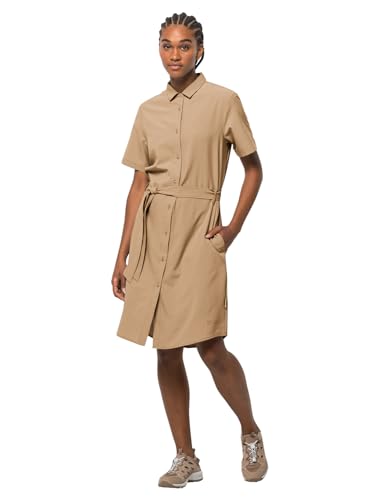 Jack Wolfskin Damen Holiday MIDI Dress Lässiges Kleid, Sand Storm, Small von Jack Wolfskin