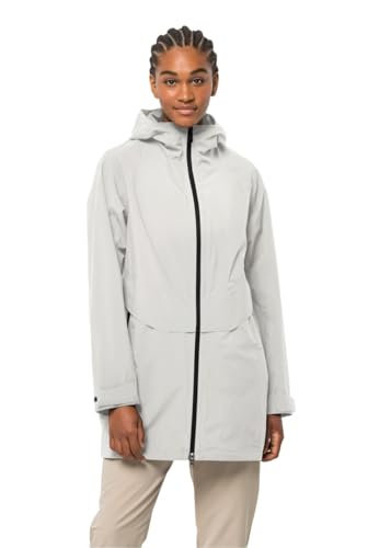 Jack Wolfskin Damen Mainkai Long Jacke, Silver Cloud, L von Jack Wolfskin