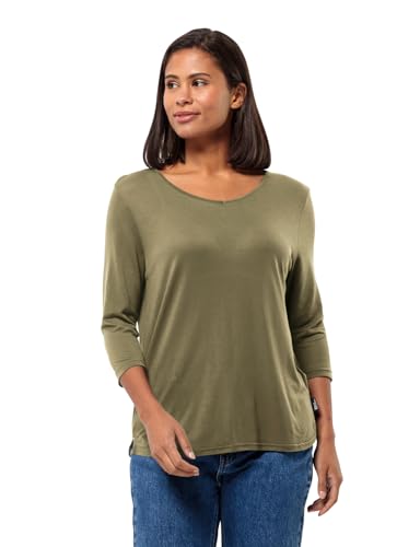 Jack Wolfskin Damen Mola 3/4 T W T-Shirt, Bay Leaf, Small von Jack Wolfskin