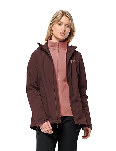 Jack Wolfskin Damen Moonrise 3IN1 JKT W Jacket, Dark Maroon, S von Jack Wolfskin