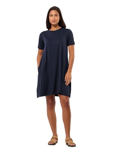 Jack Wolfskin Damen TRAVEL Dress Lässiges Kleid, Night Blue, Small von Jack Wolfskin