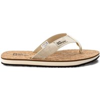 Jack Wolfskin Ecostride 2 Slipper Women Zehentrenner Mit Korksohle Damen 37 braun natural / cork von Jack Wolfskin