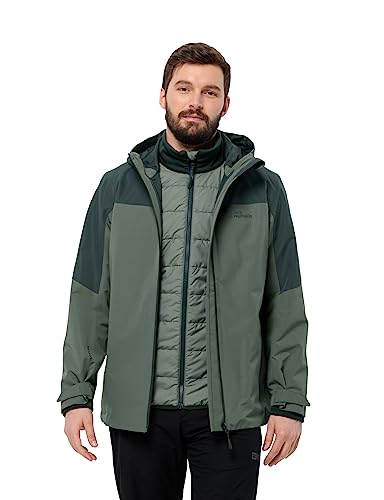 Jack Wolfskin Herren Glaabach 3in1 Jkt M, Black Olive, M EU von Jack Wolfskin