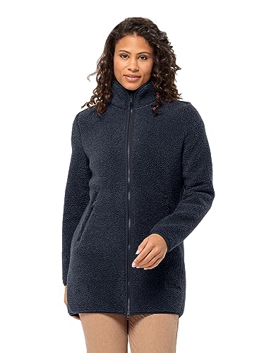 Jack Wolfskin Damen High Curl Coat W Fleece-Jacke, Night Blue, XXL EU von Jack Wolfskin