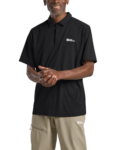 Jack Wolfskin Herren DELGAMI Polo M T-Shirt, Black, XXL Jack Wolfskin Herren DELGAMI Polo M T-Shirt, Black, XXL von Jack Wolfskin