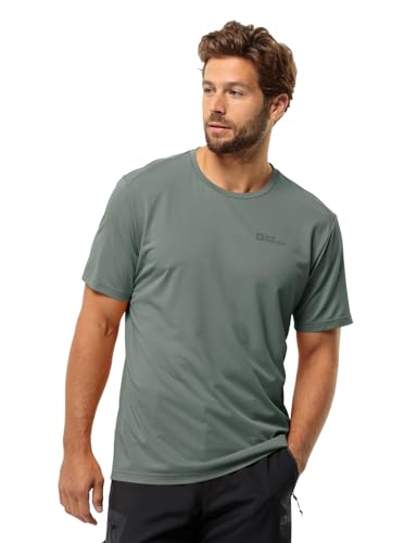 Jack Wolfskin Herren DELGAMI S/S M T-Shirt, Hedge Green, L von Jack Wolfskin