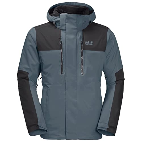 Jack Wolfskin Herren Jasper 3IN1 Men Shell-Jacke, Storm Grey, Small von Jack Wolfskin