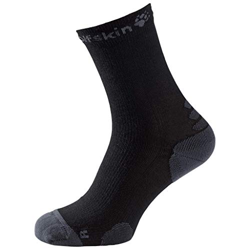 Jack Wolfskin Herren Multifunktionelle klassiske skårede sokker Herren Socken, Schwarz, 38-40 EU von Jack Wolfskin