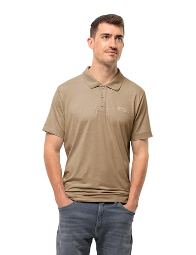 Jack Wolfskin Herren TRAVEL Polo M T-Shirt, Sand Storm, S von Jack Wolfskin