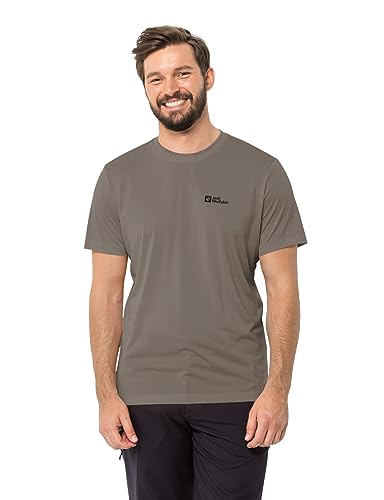 Jack Wolfskin Herren Hiking S/S T M Wander-Shirt, Cold Coffee, XXL von Jack Wolfskin