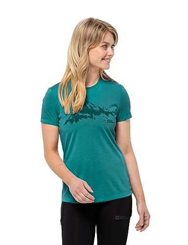 Jack Wolfskin Damen Hiking S/S T W Wander-Shirt, Petrol, XS von Jack Wolfskin