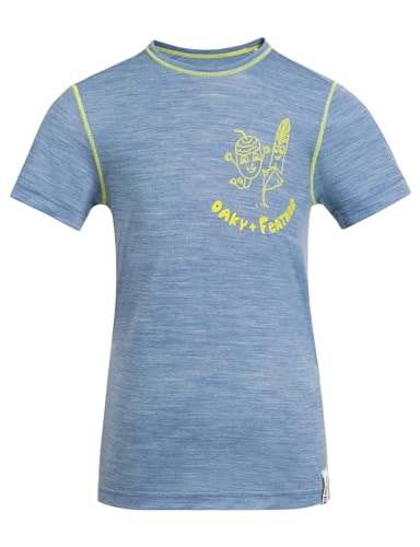 Jack Wolfskin Jungen Merino Graphic T K T-Shirt, Elemental Blue, 128 cm von Jack Wolfskin